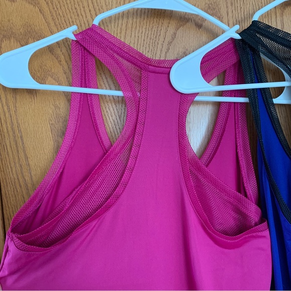 Fabletics Maxi Dress Racerback Mesh Size Small Blue Pink - Picture 12 of 15